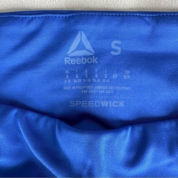 WOMEN'S REEBOK SPEEDWICK COMPRESSION LEGGINGS | BLUE WITH VECTOR DESIGNS |  US S - Picture 8 of 9